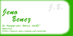 jeno bencz business card